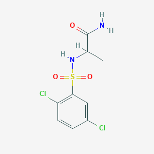 molecular formula C9H10Cl2N2O3S B4172307 N~2~-[(2,5-dichlorophenyl)sulfonyl]alaninamide 