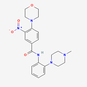 molecular formula C22H27N5O4 B4172314 N-[2-(4-methyl-1-piperazinyl)phenyl]-4-(4-morpholinyl)-3-nitrobenzamide 