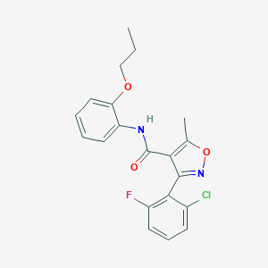 molecular formula C20H18ClFN2O3 B417232 3-(2-chloro-6-fluorophenyl)-5-methyl-N-(2-propoxyphenyl)-4-isoxazolecarboxamide 
