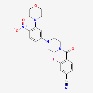 3-fluoro-4-({4-[3-(4-morpholinyl)-4-nitrophenyl]-1-piperazinyl}carbonyl)benzonitrile