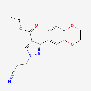 molecular formula C18H19N3O4 B4172338 isopropyl 1-(2-cyanoethyl)-3-(2,3-dihydro-1,4-benzodioxin-6-yl)-1H-pyrazole-4-carboxylate 