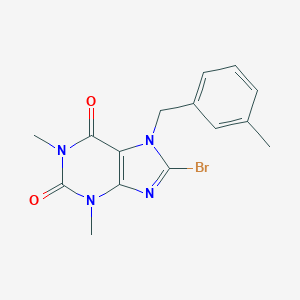 molecular formula C15H15BrN4O2 B417234 8-bromo-1,3-dimethyl-7-(3-methylbenzyl)-3,7-dihydro-1H-purine-2,6-dione 