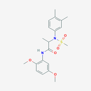 molecular formula C20H26N2O5S B4172371 N~1~-(2,5-dimethoxyphenyl)-N~2~-(3,4-dimethylphenyl)-N~2~-(methylsulfonyl)alaninamide 