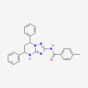molecular formula C25H23N5O B4172380 N-(5,7-diphenyl-4,5,6,7-tetrahydro[1,2,4]triazolo[1,5-a]pyrimidin-2-yl)-4-methylbenzamide 