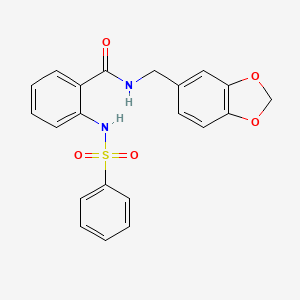 N-(1,3-benzodioxol-5-ylmethyl)-2-[(phenylsulfonyl)amino]benzamide