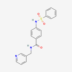 molecular formula C19H17N3O3S B4172417 4-[(phenylsulfonyl)amino]-N-(3-pyridinylmethyl)benzamide 