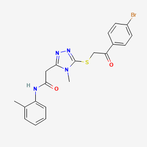 molecular formula C20H19BrN4O2S B4172420 2-(5-{[2-(4-bromophenyl)-2-oxoethyl]thio}-4-methyl-4H-1,2,4-triazol-3-yl)-N-(2-methylphenyl)acetamide 