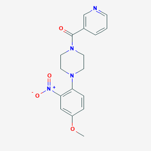 molecular formula C17H18N4O4 B4172434 1-(4-methoxy-2-nitrophenyl)-4-(3-pyridinylcarbonyl)piperazine 