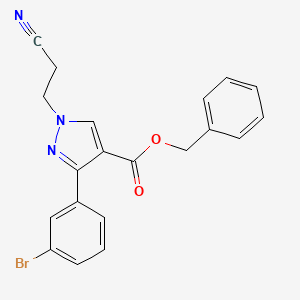benzyl 3-(3-bromophenyl)-1-(2-cyanoethyl)-1H-pyrazole-4-carboxylate