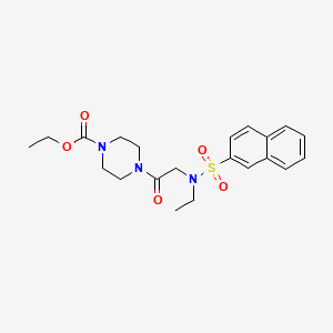 molecular formula C21H27N3O5S B4172447 ethyl 4-[N-ethyl-N-(2-naphthylsulfonyl)glycyl]-1-piperazinecarboxylate 