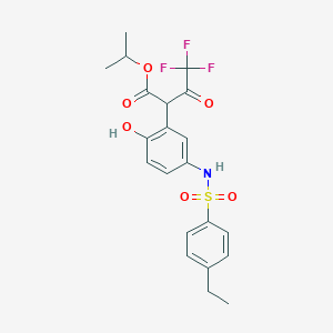 molecular formula C21H22F3NO6S B417245 Propan-2-yl 2-[5-[(4-ethylphenyl)sulfonylamino]-2-hydroxyphenyl]-4,4,4-trifluoro-3-oxobutanoate CAS No. 477499-47-1