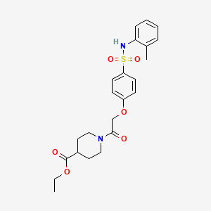 molecular formula C23H28N2O6S B4172453 ethyl 1-[(4-{[(2-methylphenyl)amino]sulfonyl}phenoxy)acetyl]-4-piperidinecarboxylate 