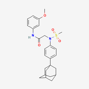 molecular formula C26H32N2O4S B4172458 N~2~-[4-(1-adamantyl)phenyl]-N~1~-(3-methoxyphenyl)-N~2~-(methylsulfonyl)glycinamide 