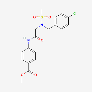 molecular formula C18H19ClN2O5S B4172481 methyl 4-{[N-(4-chlorobenzyl)-N-(methylsulfonyl)glycyl]amino}benzoate 