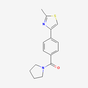 molecular formula C15H16N2OS B4172490 2-methyl-4-[4-(1-pyrrolidinylcarbonyl)phenyl]-1,3-thiazole 