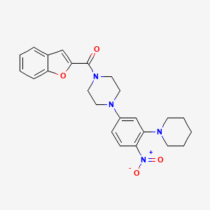 molecular formula C24H26N4O4 B4172495 1-(1-benzofuran-2-ylcarbonyl)-4-[4-nitro-3-(1-piperidinyl)phenyl]piperazine 