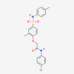 molecular formula C22H21BrN2O4S B4172505 N-(4-bromophenyl)-2-(2-methyl-4-{[(4-methylphenyl)amino]sulfonyl}phenoxy)acetamide 