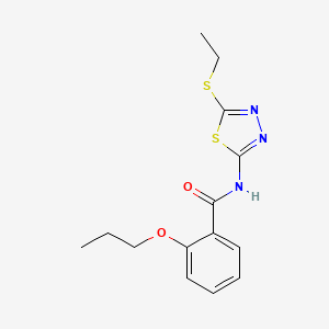 molecular formula C14H17N3O2S2 B4172510 N-[5-(ethylthio)-1,3,4-thiadiazol-2-yl]-2-propoxybenzamide 