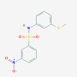 molecular formula C13H12N2O4S2 B4172515 N-[3-(methylthio)phenyl]-3-nitrobenzenesulfonamide 