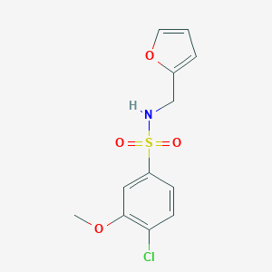 molecular formula C12H12ClNO4S B417253 4-chloro-N-(furan-2-ylmethyl)-3-methoxybenzenesulfonamide CAS No. 333311-26-5