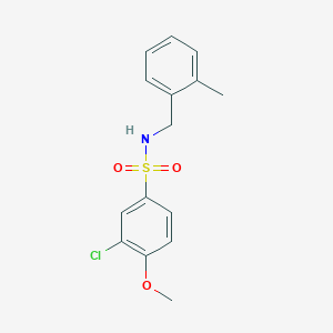 molecular formula C15H16ClNO3S B4172535 3-chloro-4-methoxy-N-(2-methylbenzyl)benzenesulfonamide 