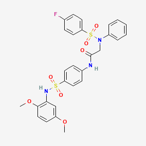 N~1~-(4-{[(2,5-dimethoxyphenyl)amino]sulfonyl}phenyl)-N~2~-[(4-fluorophenyl)sulfonyl]-N~2~-phenylglycinamide