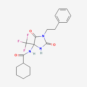 N-[2,5-dioxo-1-(2-phenylethyl)-4-(trifluoromethyl)-4-imidazolidinyl]cyclohexanecarboxamide