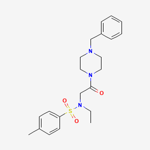 molecular formula C22H29N3O3S B4172554 N-[2-(4-benzyl-1-piperazinyl)-2-oxoethyl]-N-ethyl-4-methylbenzenesulfonamide 