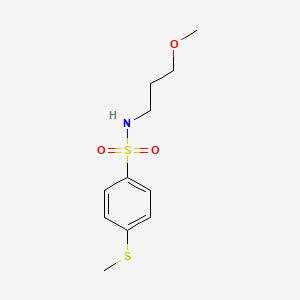 molecular formula C11H17NO3S2 B4172555 N-(3-methoxypropyl)-4-(methylthio)benzenesulfonamide 