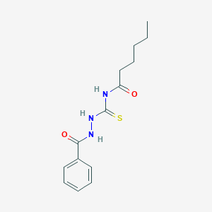 molecular formula C14H19N3O2S B417256 N-[(2-benzoylhydrazino)carbothioyl]hexanamide 
