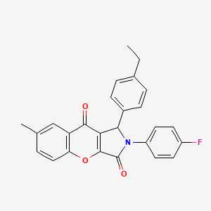 molecular formula C26H20FNO3 B4172561 1-(4-ethylphenyl)-2-(4-fluorophenyl)-7-methyl-1,2-dihydrochromeno[2,3-c]pyrrole-3,9-dione 