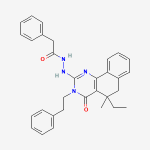 N'-[5-ethyl-5-methyl-4-oxo-3-(2-phenylethyl)-3,4,5,6-tetrahydrobenzo[h]quinazolin-2-yl]-2-phenylacetohydrazide