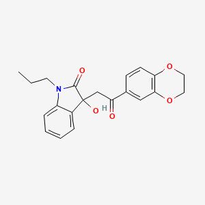 3-[2-(2,3-dihydro-1,4-benzodioxin-6-yl)-2-oxoethyl]-3-hydroxy-1-propyl-1,3-dihydro-2H-indol-2-one