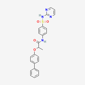 2-(4-biphenylyloxy)-N-{4-[(2-pyrimidinylamino)sulfonyl]phenyl}propanamide