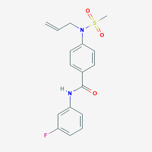 molecular formula C17H17FN2O3S B4172580 4-[allyl(methylsulfonyl)amino]-N-(3-fluorophenyl)benzamide 