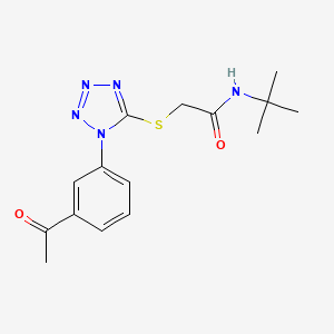 molecular formula C15H19N5O2S B4172619 2-{[1-(3-acetylphenyl)-1H-tetrazol-5-yl]thio}-N-(tert-butyl)acetamide 