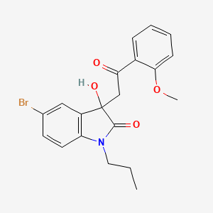 molecular formula C20H20BrNO4 B4172620 5-bromo-3-hydroxy-3-[2-(2-methoxyphenyl)-2-oxoethyl]-1-propyl-1,3-dihydro-2H-indol-2-one 