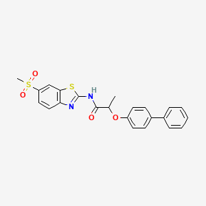 2-(4-biphenylyloxy)-N-[6-(methylsulfonyl)-1,3-benzothiazol-2-yl]propanamide