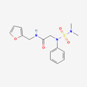 molecular formula C15H19N3O4S B4172645 N~2~-[(dimethylamino)sulfonyl]-N~1~-(2-furylmethyl)-N~2~-phenylglycinamide 