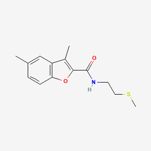 3,5-dimethyl-N-[2-(methylthio)ethyl]-1-benzofuran-2-carboxamide