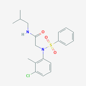 molecular formula C19H23ClN2O3S B417267 2-[3-chloro-2-methyl(phenylsulfonyl)anilino]-N-isobutylacetamide 