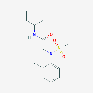 molecular formula C14H22N2O3S B417269 N-(sec-butyl)-2-[2-methyl(methylsulfonyl)anilino]acetamide CAS No. 363577-05-3