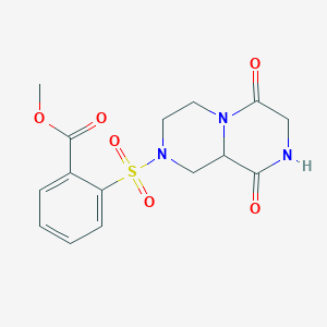 molecular formula C15H17N3O6S B4172699 methyl 2-[(6,9-dioxooctahydro-2H-pyrazino[1,2-a]pyrazin-2-yl)sulfonyl]benzoate 