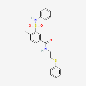 3-(anilinosulfonyl)-4-methyl-N-[2-(phenylthio)ethyl]benzamide