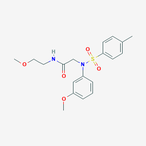 molecular formula C19H24N2O5S B417275 N-(2-methoxyethyl)-2-{3-methoxy[(4-methylphenyl)sulfonyl]anilino}acetamide 