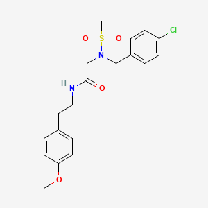 molecular formula C19H23ClN2O4S B4172751 N~2~-(4-chlorobenzyl)-N~1~-[2-(4-methoxyphenyl)ethyl]-N~2~-(methylsulfonyl)glycinamide 