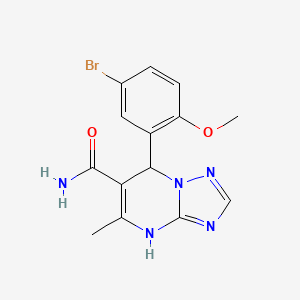 molecular formula C14H14BrN5O2 B4172758 7-(5-bromo-2-methoxyphenyl)-5-methyl-4,7-dihydro[1,2,4]triazolo[1,5-a]pyrimidine-6-carboxamide 