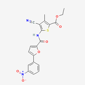 molecular formula C20H15N3O6S B4172783 ethyl 4-cyano-3-methyl-5-{[5-(3-nitrophenyl)-2-furoyl]amino}-2-thiophenecarboxylate 