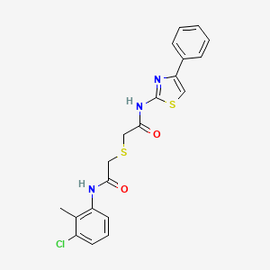 molecular formula C20H18ClN3O2S2 B4172785 2-({2-[(3-chloro-2-methylphenyl)amino]-2-oxoethyl}thio)-N-(4-phenyl-1,3-thiazol-2-yl)acetamide 