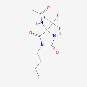 molecular formula C10H14F3N3O3 B4172787 N-[1-butyl-2,5-dioxo-4-(trifluoromethyl)-4-imidazolidinyl]acetamide 